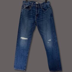 Todd Snyder (33x32) Slim Fit Selvedge Denim Medium Wash Distressed Accent Jeans